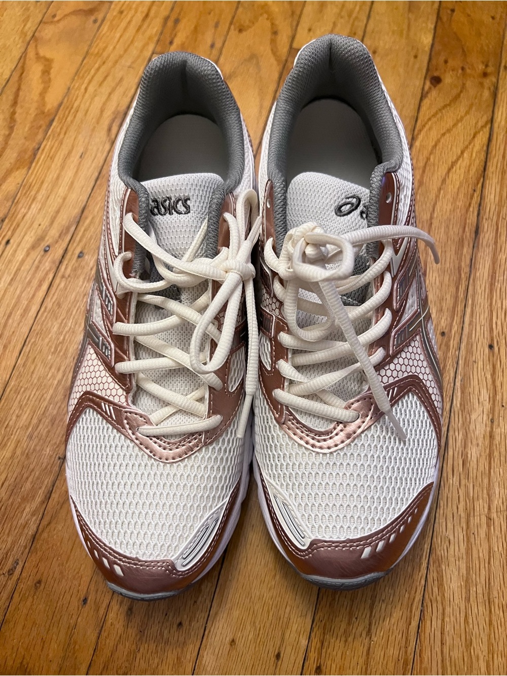 ASICS Women's White and Rose Gold Running Sneakers